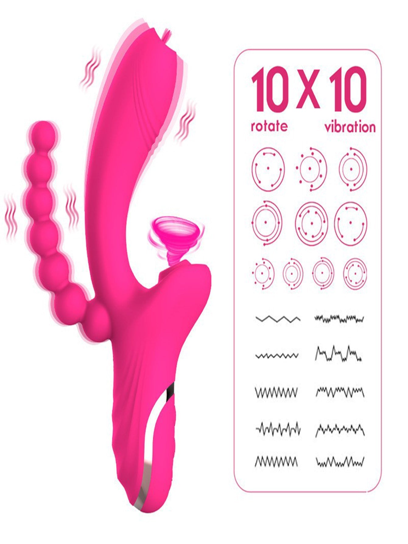 Hygienic Silicone Multi Pleasure Super Silent Sucking Vibrator