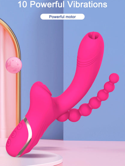 Hygienic Silicone Multi Pleasure Super Silent Sucking Vibrator