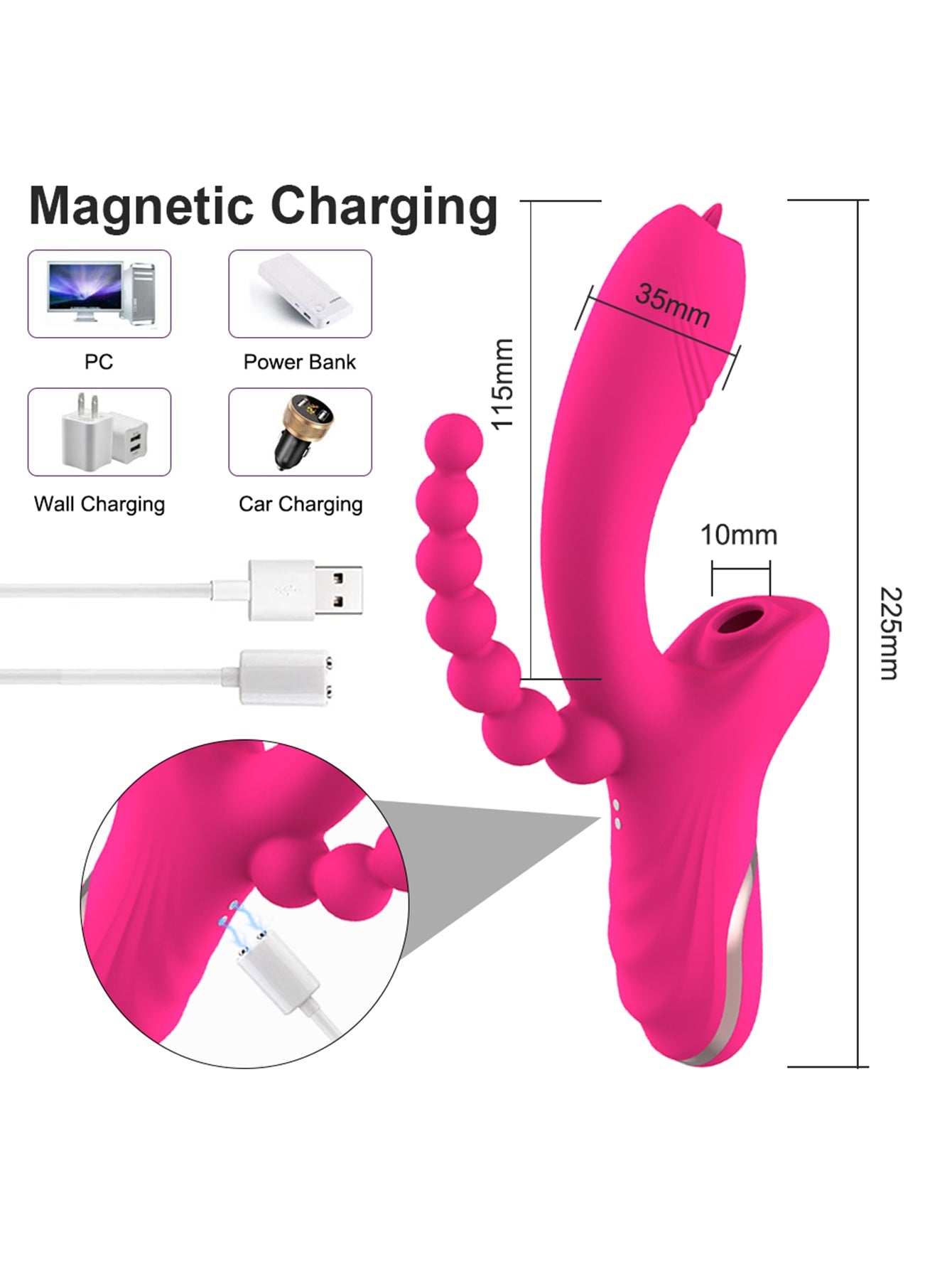 Hygienic Silicone Multi Pleasure Super Silent Sucking Vibrator