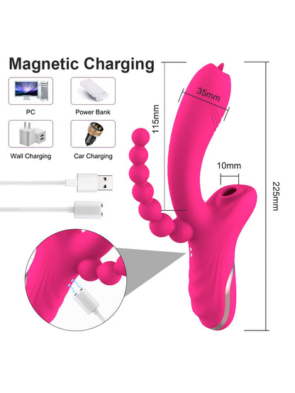 Hygienic Silicone Multi Pleasure Super Silent Sucking Vibrator
