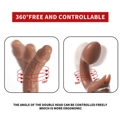 Dual Head 360° Angle Adjustable Retractable Dildo Vibrator