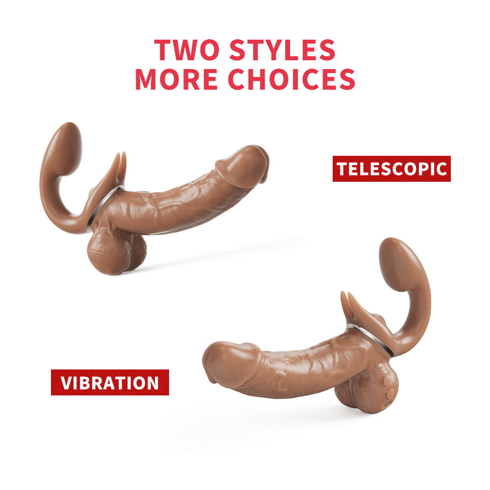 Dual Head 360° Angle Adjustable Retractable Dildo Vibrator