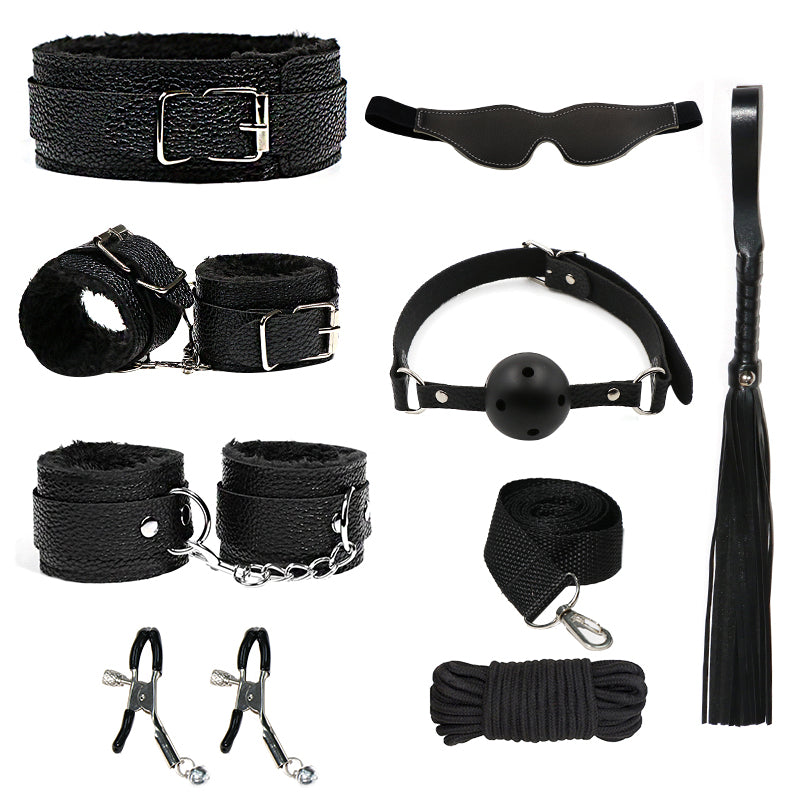 High Quality Artificial Leather Erotic 8pcs Sex BDSM Bundle