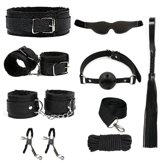 High Quality Artificial Leather Erotic 8pcs Sex BDSM Bundle