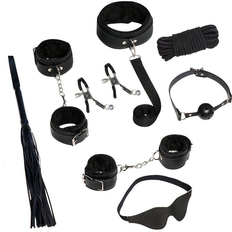 High Quality Artificial Leather Erotic 8pcs Sex BDSM Bundle