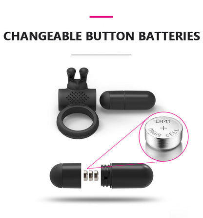 Rabbit Ears Clitoris Stumilating Penis Vibrating Ring