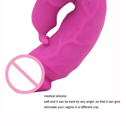 Classic Rabbit Ears Waterproof Silicone Penis Shape Vibrator