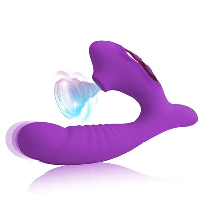 Soft Silicone Textured Shape Sucking Vibrating Dildo Toy