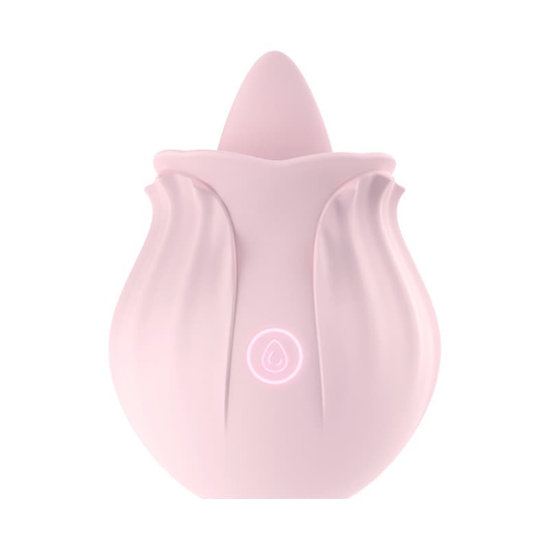 Pink Rose Tongue Designed Magnetic Charging Licking Vibrator
