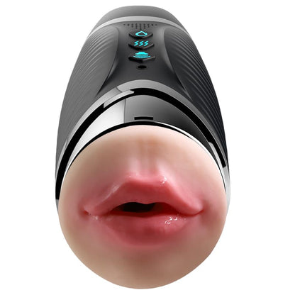 Intelligent Heating Oral Vaginal Dual Head Vibrating Masturbator