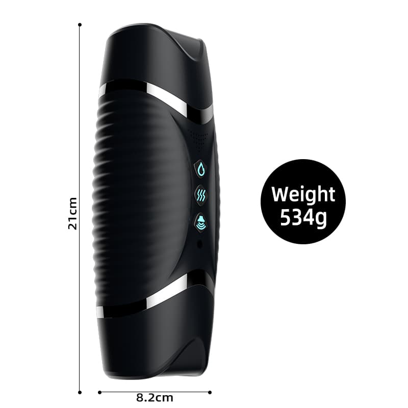 Intelligent Heating Oral Vaginal Dual Head Vibrating Masturbator