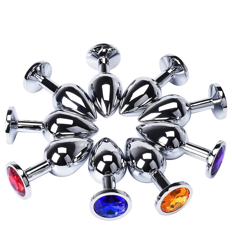 Stainless Steel Blue Crystal Jewelry Erotic Anal Plug
