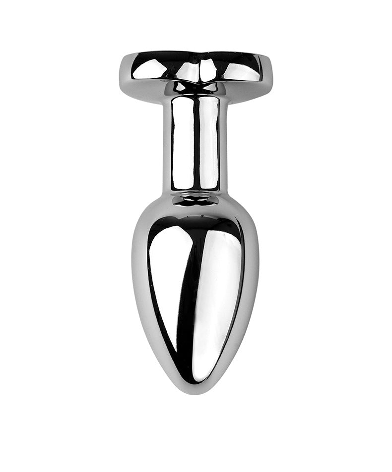 Dual Remote Colorful Heart Light Stainless Steel Anal Plug