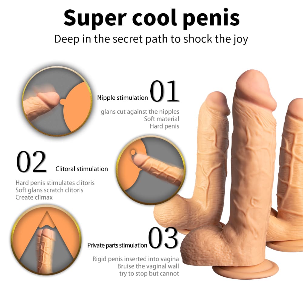 Super Soft Realistic Body Safe Material Flexible Dildo