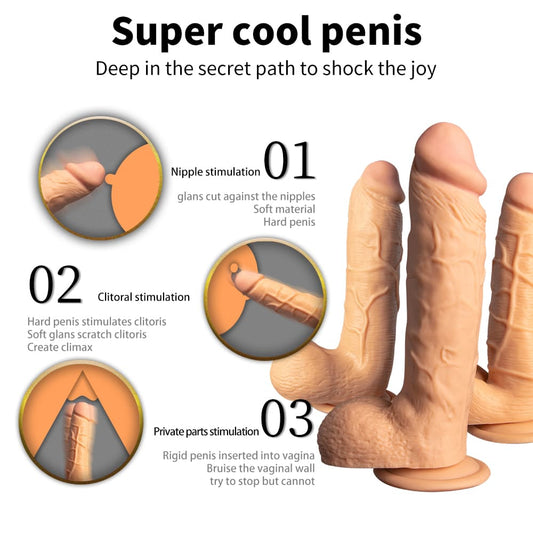Super Soft Realistic Body Safe Material Flexible Dildo