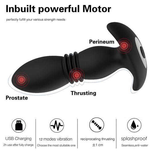 Multi Usages Vagina Stimulating Thrusting Vibrating Anal Plug
