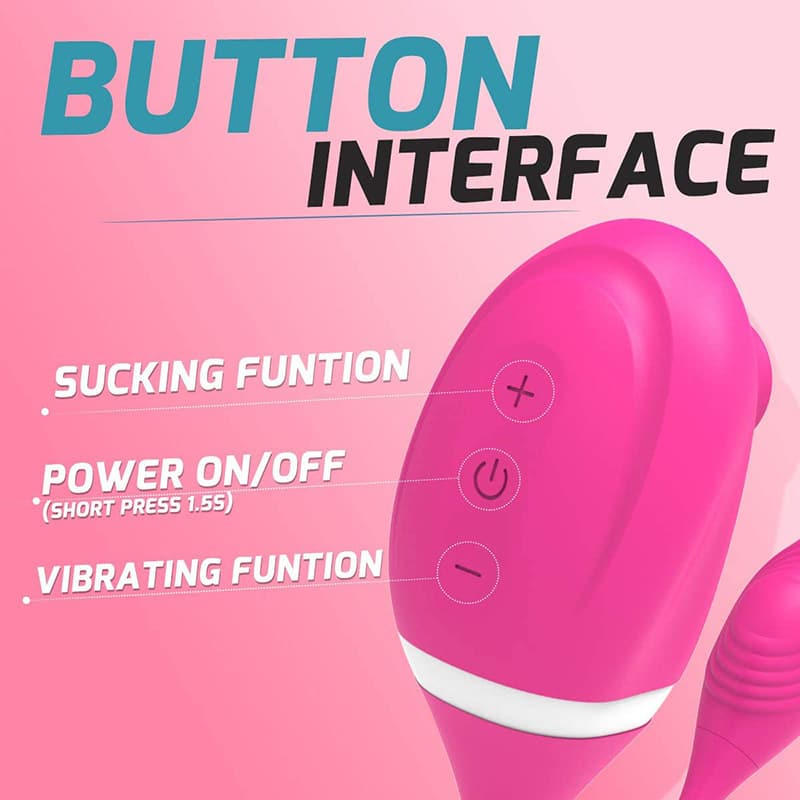 Easy Operating Waterproof Dual Pleasures Sucking Vibrator