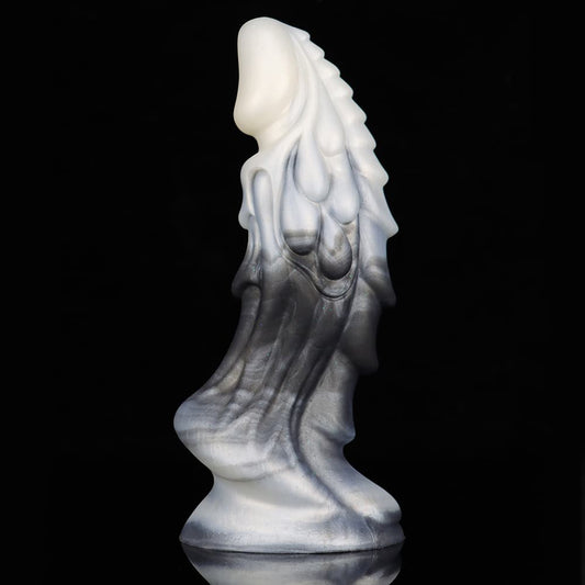 Maximum Unique Stimulating Black & White Soft Silicone Dildo