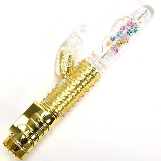 Telescopic Rotation Clitoris Stimulating Dildo Vibrator