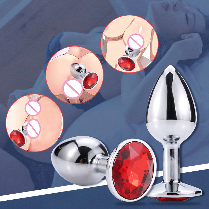 Stainless Steel Blue Crystal Jewelry Erotic Anal Plug