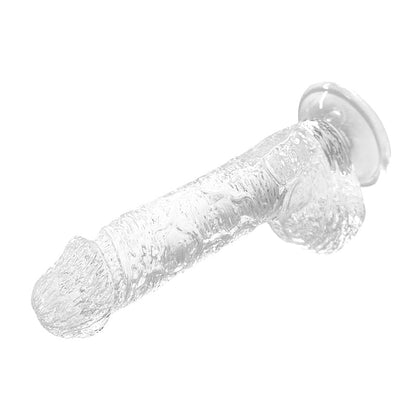 Realistic Molding Transparent Scrotum Dildo With Suction Stand