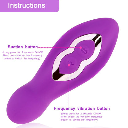 Soft Silicone Textured Shape Sucking Vibrating Dildo Toy