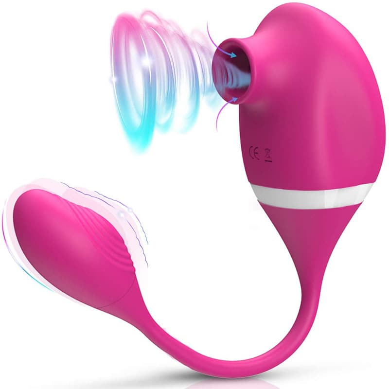 Easy Operating Waterproof Dual Pleasures Sucking Vibrator