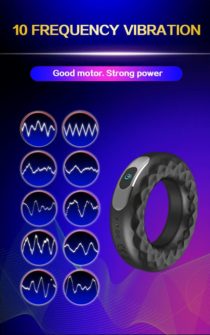 Elastic Silicone Powerful Twin Motors Vibrating Penis Ring