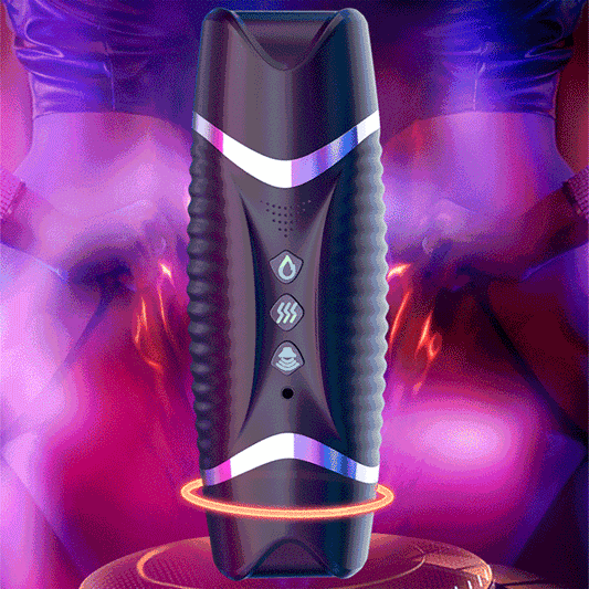 Intelligent Heating Oral Vaginal Dual Head Vibrating Masturbator