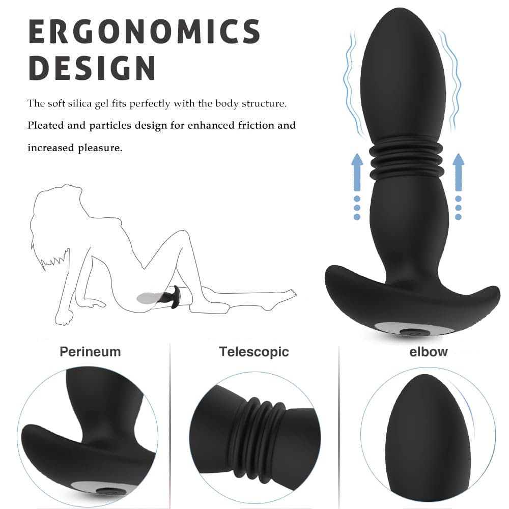 Multi Usages Vagina Stimulating Thrusting Vibrating Anal Plug