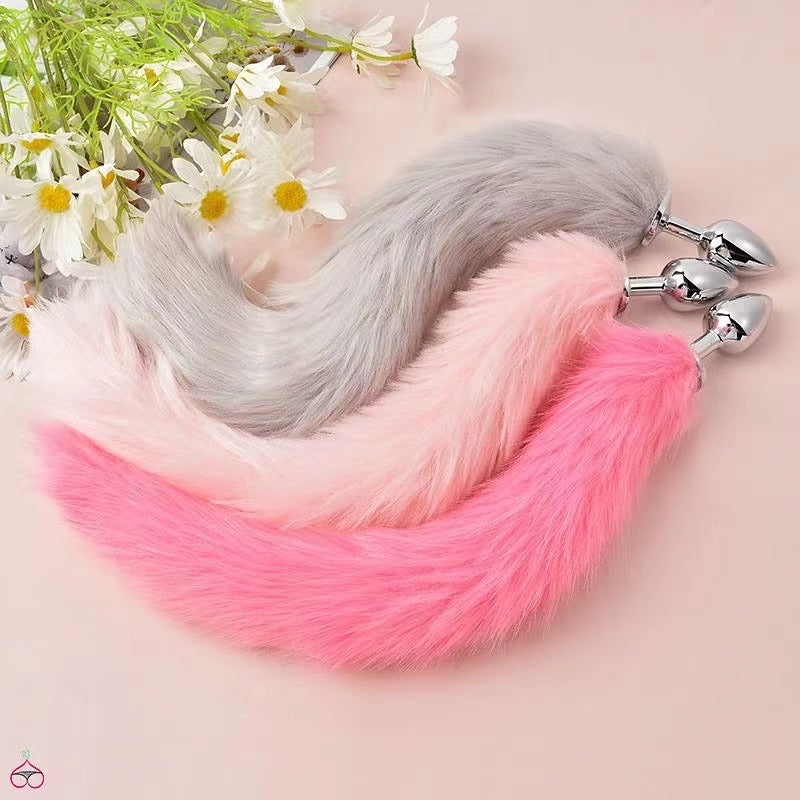 Sex Cosplay Small Size Foxtails Stainless Steel Anal Plug