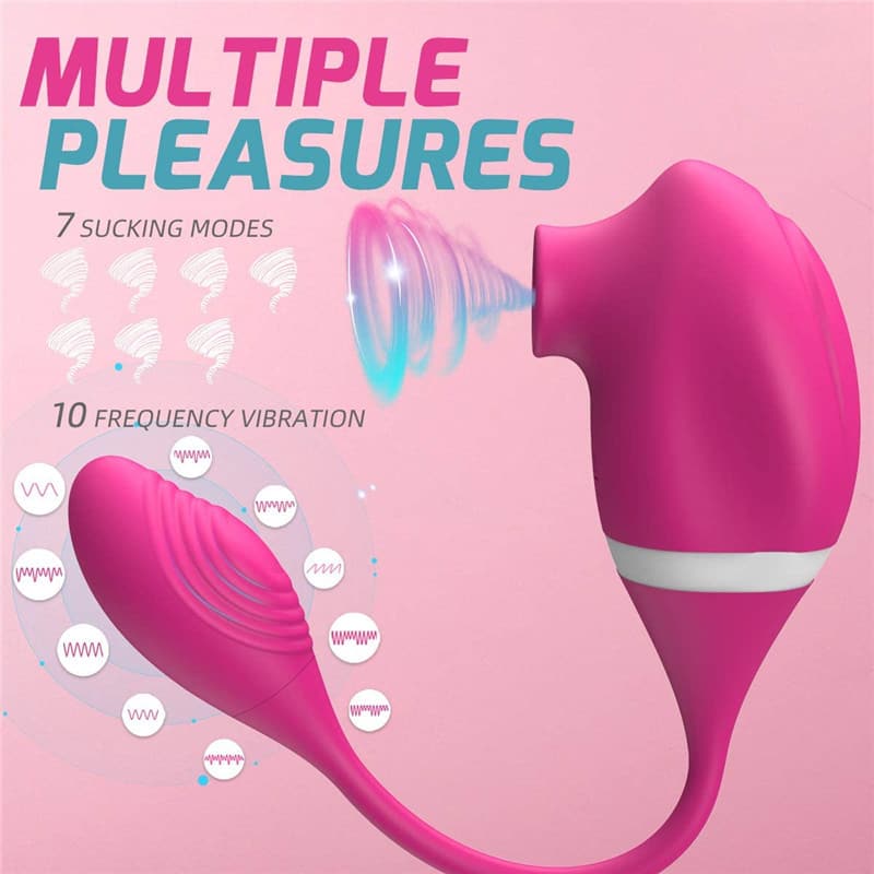 Easy Operating Waterproof Dual Pleasures Sucking Vibrator