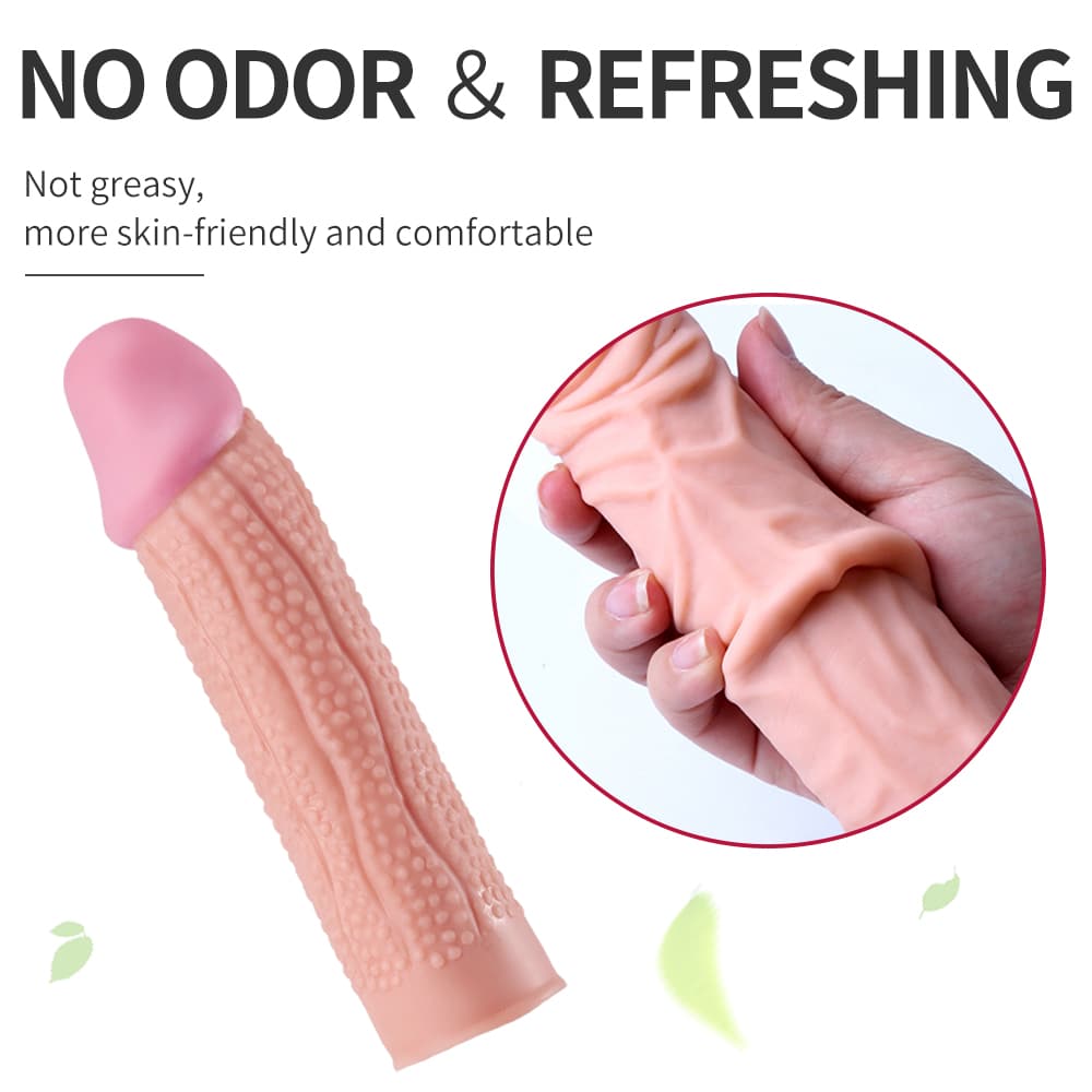 Light Color Physical Enlargement Soft Silicone Penis Sleeve