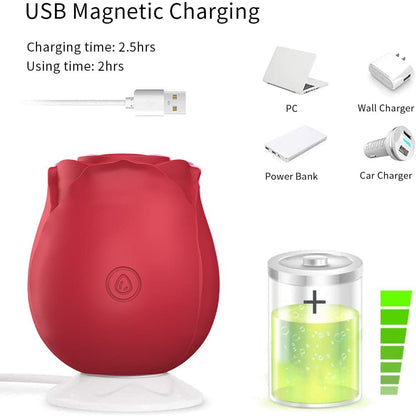 Well Selected Red Rose Female Tits G Spot Sucking Vibrator