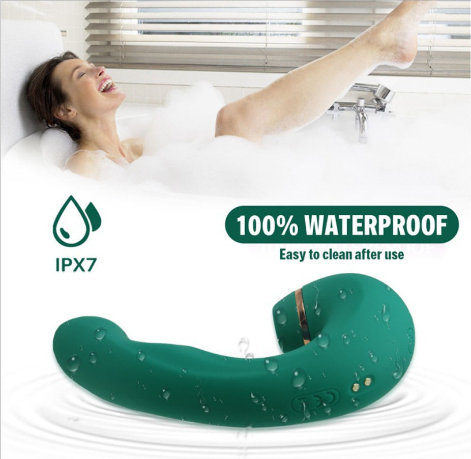 Green Emerald 3 In 1 Strong Pulsating Vibrating Sucking Vibrator