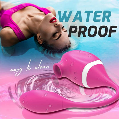 Easy Operating Waterproof Dual Pleasures Sucking Vibrator