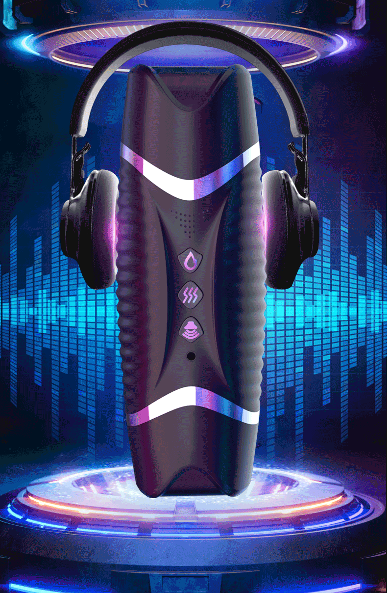 Intelligent Heating Oral Vaginal Dual Head Vibrating Masturbator