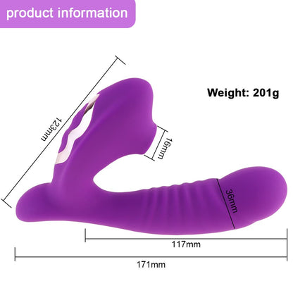 Soft Silicone Textured Shape Sucking Vibrating Dildo Toy