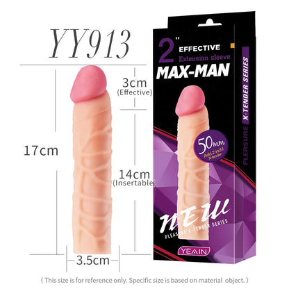 Light Color Physical Enlargement Soft Silicone Penis Sleeve