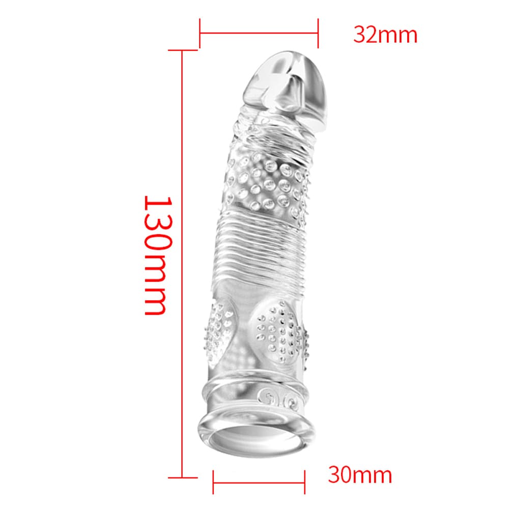 Transparent Reusable Stimulating Condom Penis Sleeve