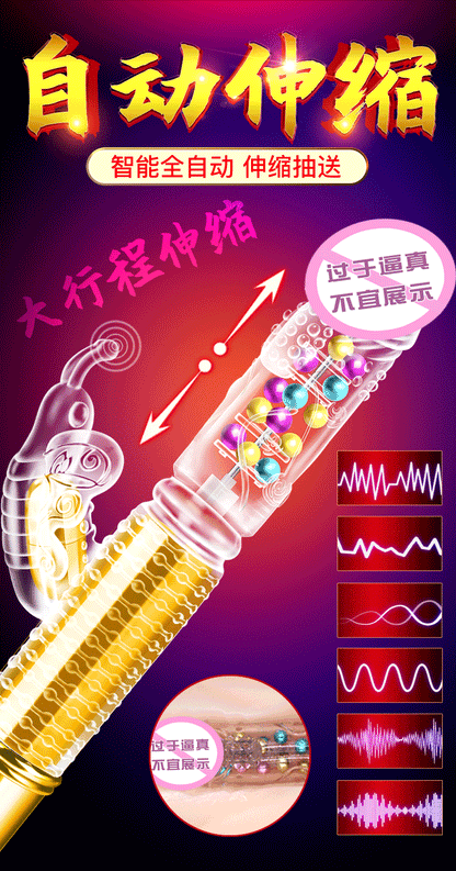 Telescopic Rotation Clitoris Stimulating Dildo Vibrator