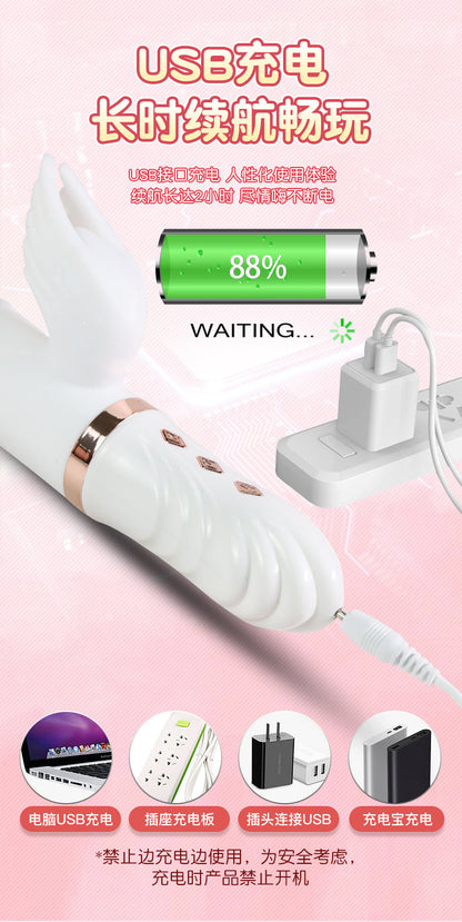 Soft Silicone Thrusting Dildo Clitoral Stimulating Vibrator