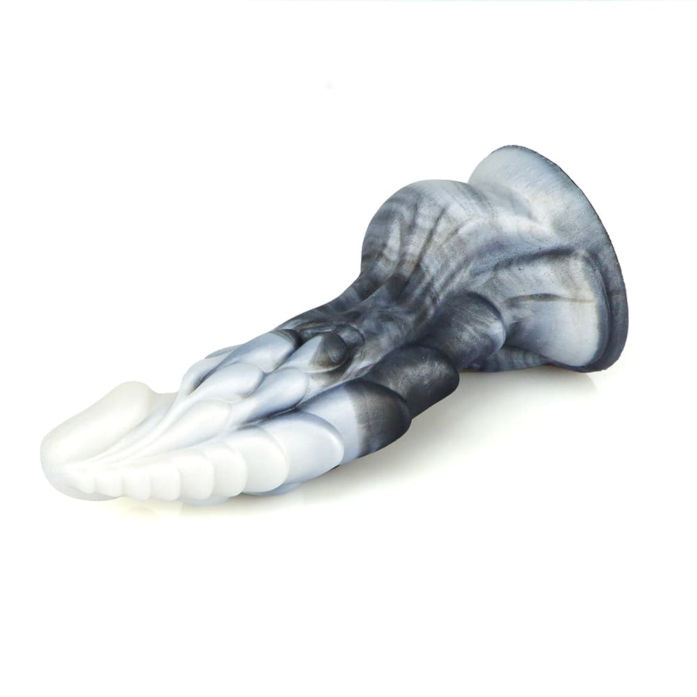 Maximum Unique Stimulating Black & White Soft Silicone Dildo