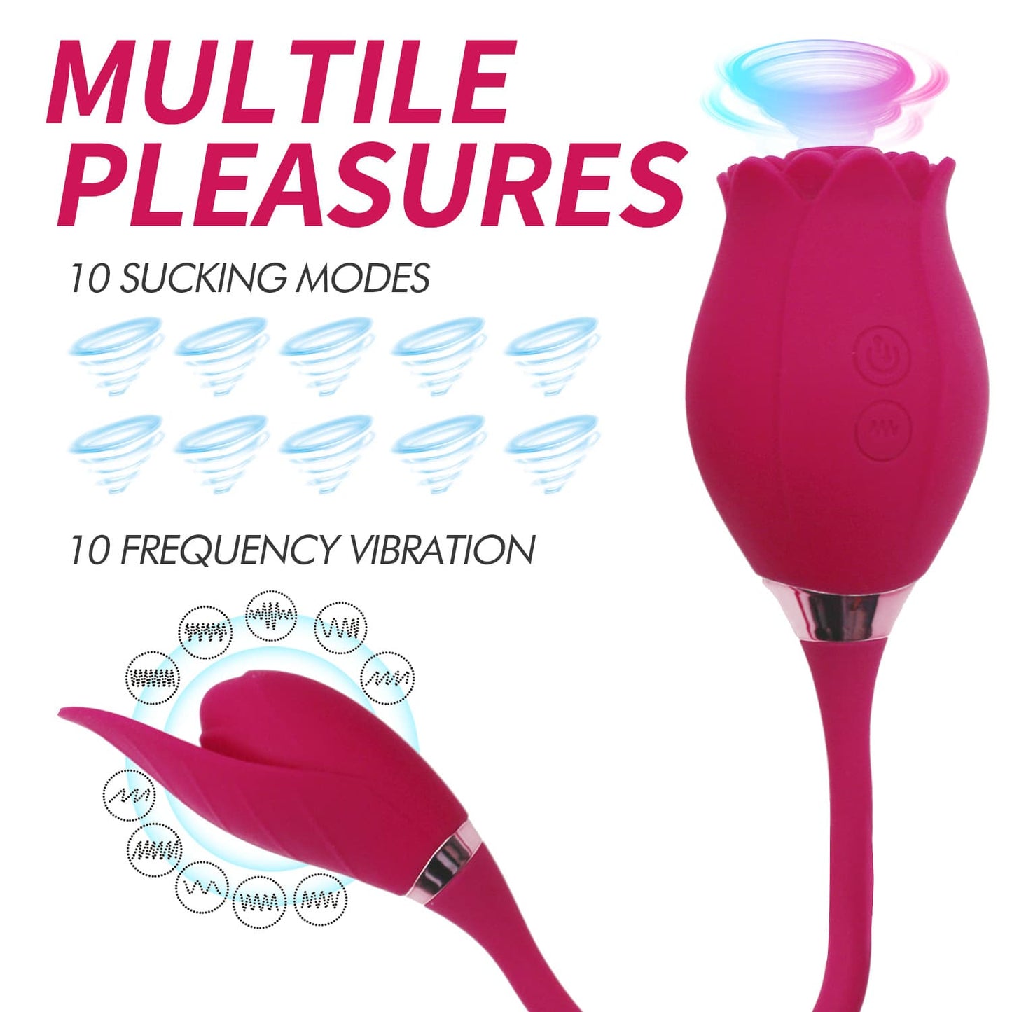 Rose And Leaf Silicone Female Clitoris Sucking Vibrator