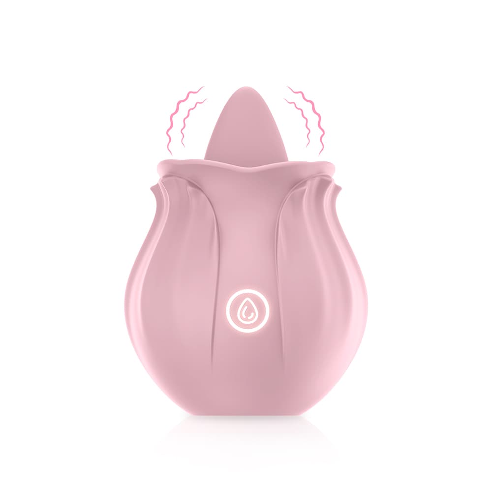 Pink Rose Tongue Designed Magnetic Charging Licking Vibrator