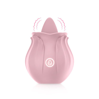 Pink Rose Tongue Designed Magnetic Charging Licking Vibrator