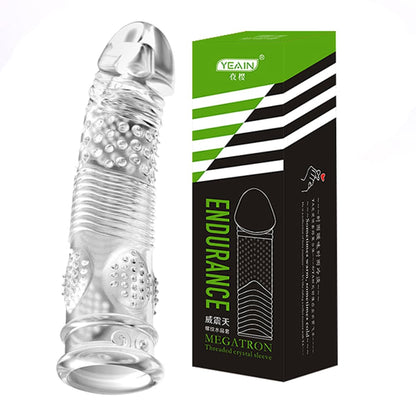 Transparent Reusable Stimulating Condom Penis Sleeve