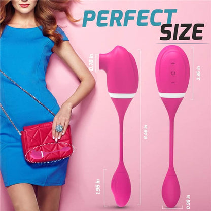 Easy Operating Waterproof Dual Pleasures Sucking Vibrator