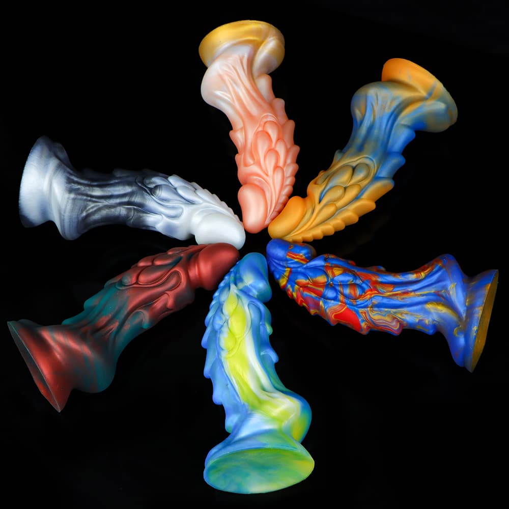 Maximum Unique Stimulating Black & White Soft Silicone Dildo