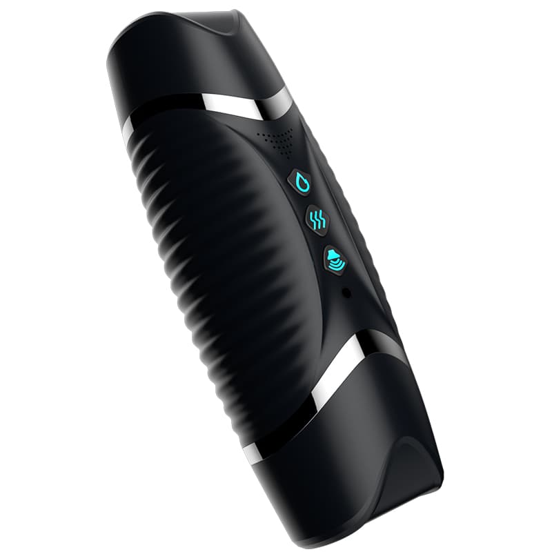 Intelligent Heating Oral Vaginal Dual Head Vibrating Masturbator